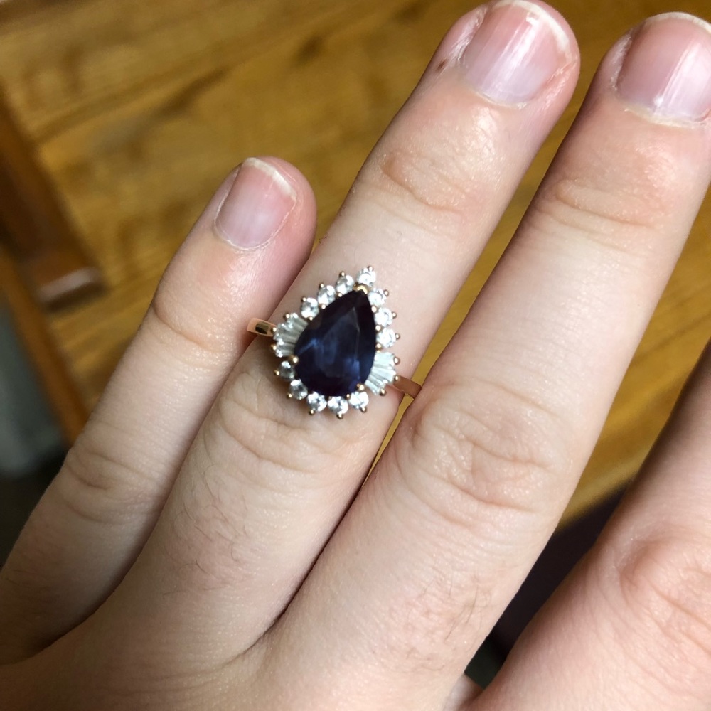 Alexandrite and rose gold wedding ring